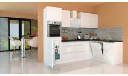 Küchenzeile Premium mit Geräten 280x172 cm Weiß Hochglanz