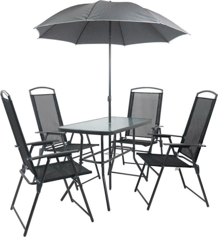 VCM Gartensitzgruppe anthrazit Stahl B/H/T: ca. 110x70x55 cm