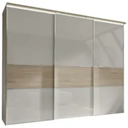 Schwebetürenschrank in Eichefarben, Sandfarben