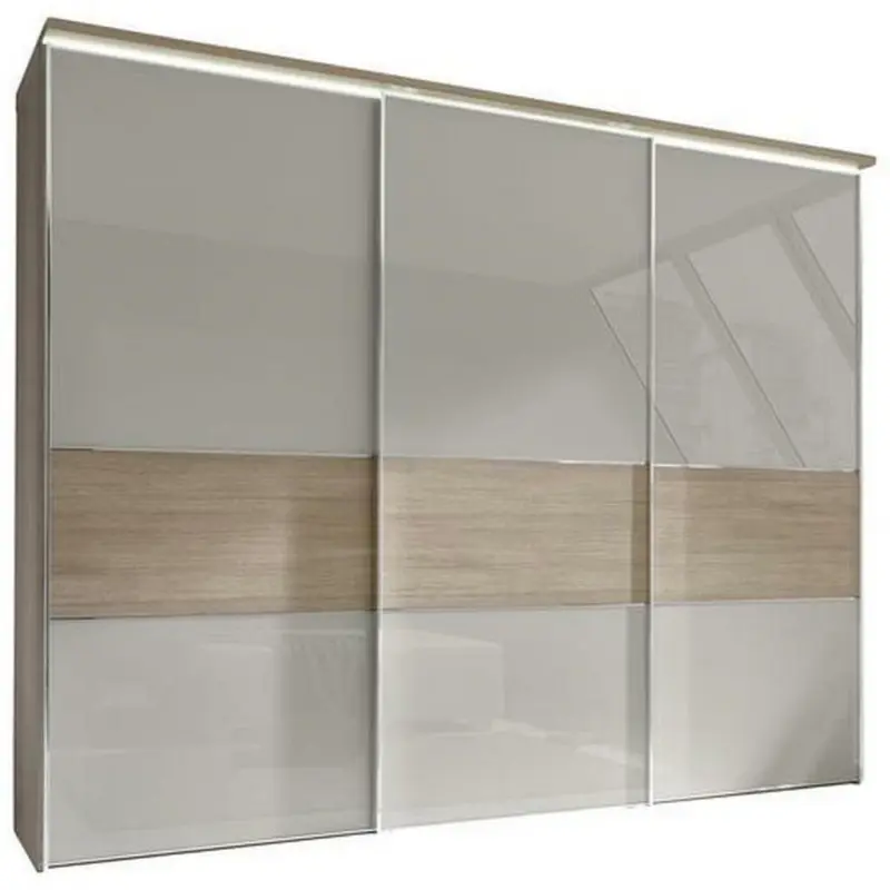 Schwebetürenschrank in Eichefarben, Sandfarben