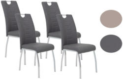 Stuhl-Set 4 Stück in Stahl Lederlook