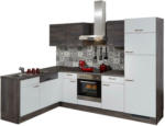 Möbelix Einbauküche Eckküche Möbelix Pn100/80 mit Geräte 175x275 cm in Weiß/Steineiche