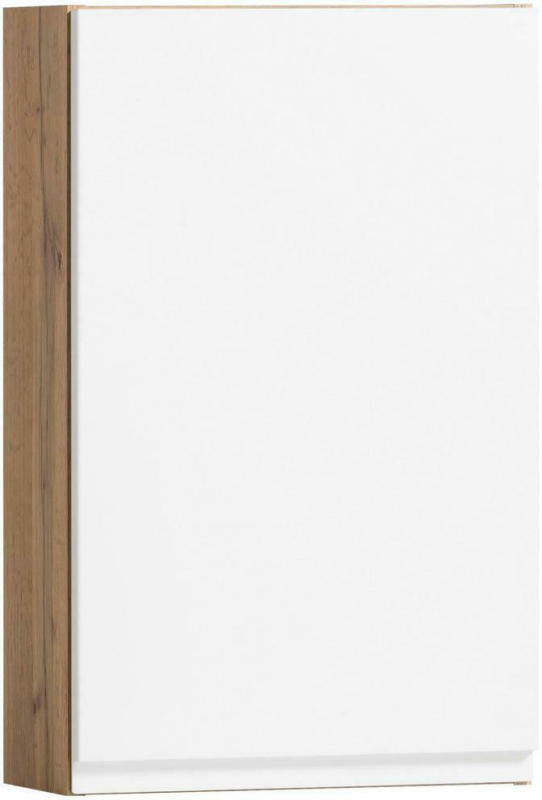 Hängeschrank Varese B: 40 cm Weiß/Wotaneiche Dekor