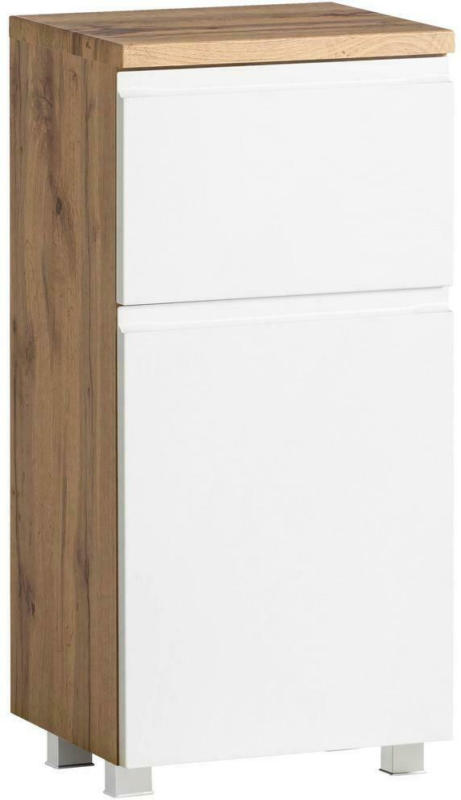 Hängeschrank Varese B: 40 cm Weiß/Wotaneiche Dekor