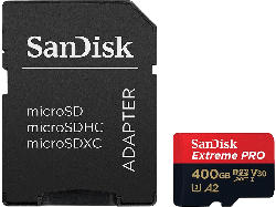 SanDisk 400GB Speicherkarte Extreme PRO microSDXC Kit, R200/W140, UHS-I U3, A2, Class 10