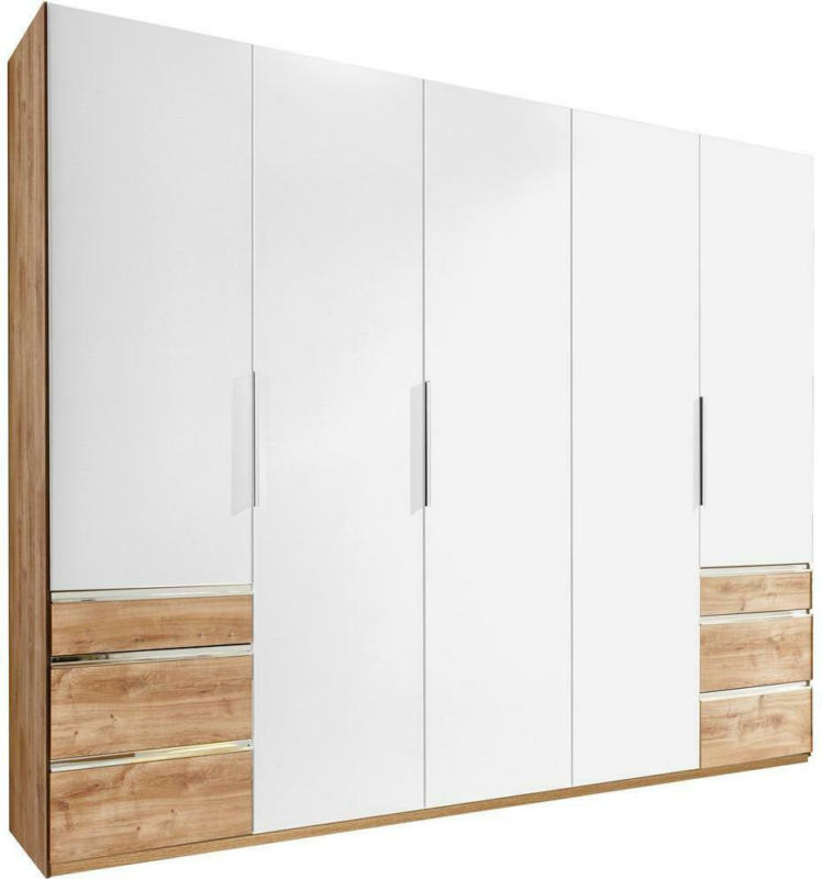 Drehtürenschrank mit Laden 250cm Level 36a, Weiß/Eiche