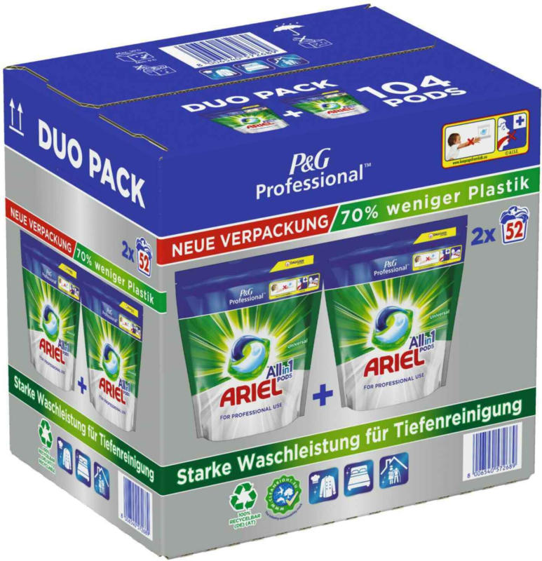 Ariel Waschmittel Pods Regulär 2x 52 WG -
