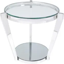 Beistelltisch in Metall, Glas 50/50/50 cm