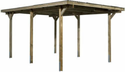 Flachdach-Einzelcarport Holz 300 cm x 500 cm