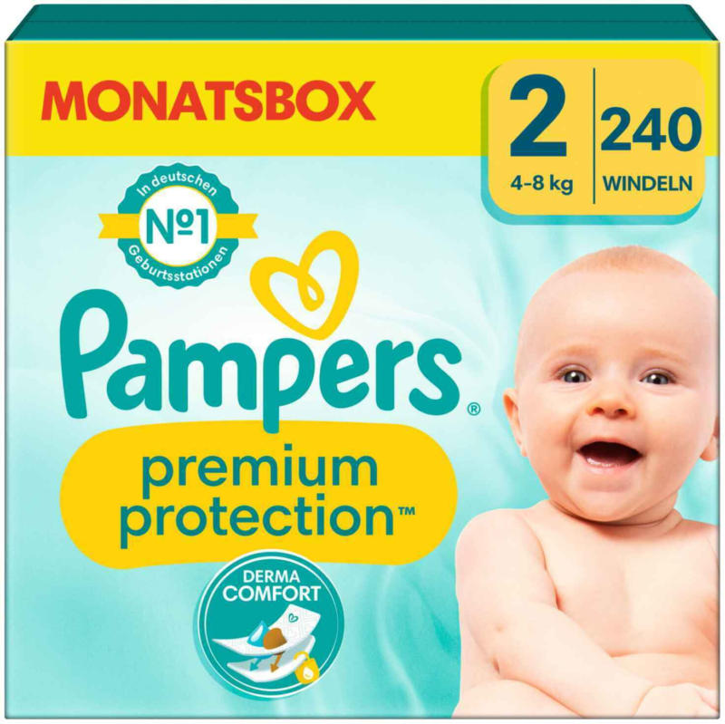 Pampers Premium Protection Grösse 2 Monatsbox 240 Windeln -
