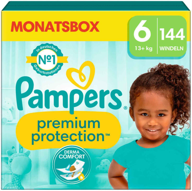 Pampers Premium Protection Grösse 6 Monatsbox 144 Windeln -