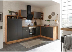 Einbauküche Eckküche Möbelix Economy mit Geräten B: 310 cm Grau/Wildeiche Dekor