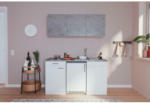 Möbelix Miniküche mit Kühlschrank und Kochfeld B: 150 cm Grau/Weiß