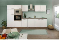 Küchenzeile mit Geräten B: 330 cm Eichefarben/Weiß