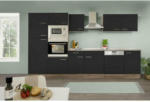 Möbelix Küchenzeile mit Geräten B: 340 cm Schwarz/Eiche Dekor