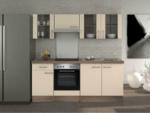 Möbelix Küchenzeile Eico mit Geräten 210 cm Weiß/Eiche Dekor Modern