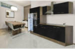 Möbelix Küchenzeile mit Geräten B: 360 cm Schwarz/Eiche Dekor