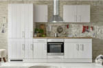 Möbelix Küchenzeile mit Geräten B: 300 cm Weiß/Lärche Dekor