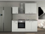 Möbelix Küchenzeile Wito mit Geräten 210 cm Grau/Weiß Modern