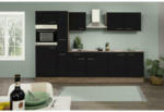 Möbelix Küchenzeile mit Geräten B: 300 cm Schwarz/Eiche Dekor