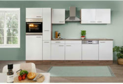 Küchenzeile mit Geräten B: 310 cm Weiß/Eiche Dekor