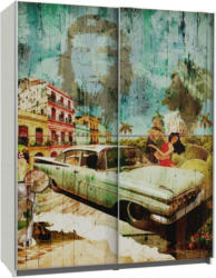Schwebetürenschrank 170cm Plakato Cuba, Multicolour