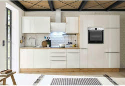 Küchenzeile Bema mit Geräten B: 370 cm Weiß/Eiche Dekor