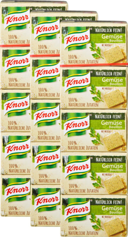 Brodo vegetale Knorr, con sale marino, 3 x 109 g