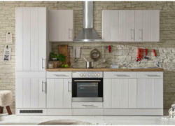 Küchenzeile mit Geräten B: 280 cm Weiß/Lärche Dekor