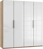 Möbelix Drehtürenschrank B: 200 cm, Level 36d Weiß/Eiche Dekor