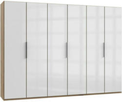 Drehtürenschrank B: 300 cm Level 36d Weiß/Eiche Dekor