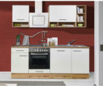 Möbelix Küchenzeile ohne Geräte B: 220 cm Weiß/Wildeiche Dekor