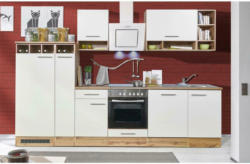 Küchenzeile ohne Geräte B: 310 cm Weiß/Wildeiche Dekor