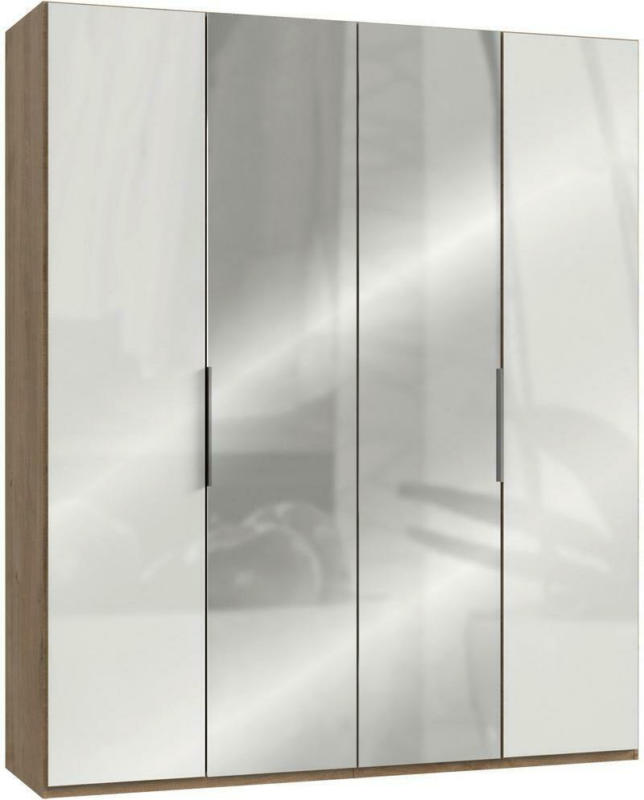 Drehtürenschrank Level 36d Weiß/Eiche B:200 cm