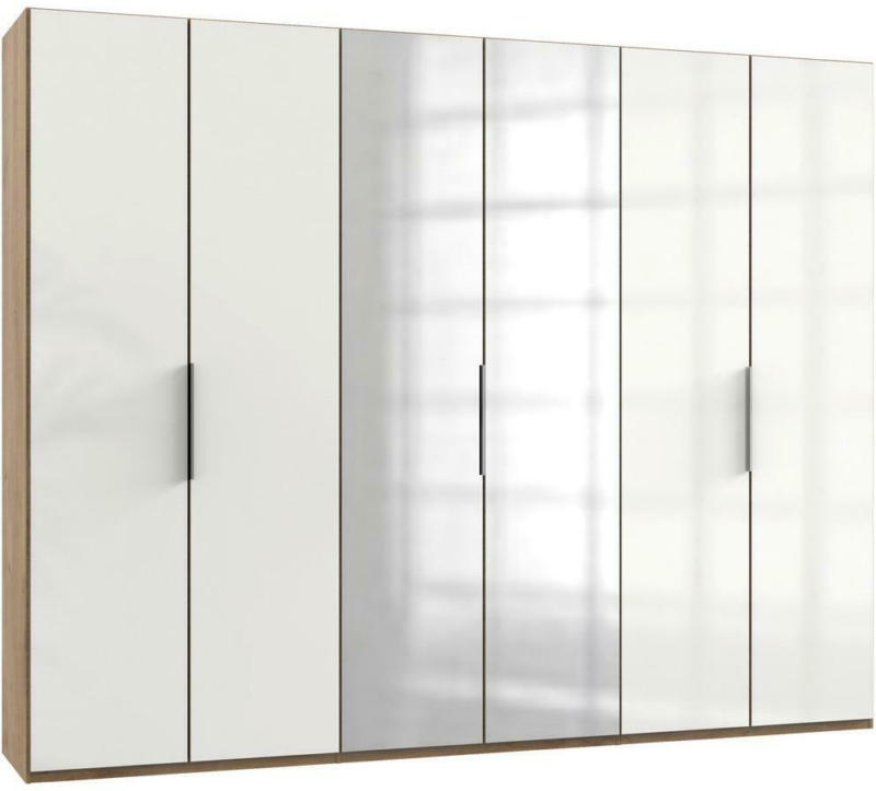 Drehtürenschrank Level 36d Weiß/Eiche B:300 cm