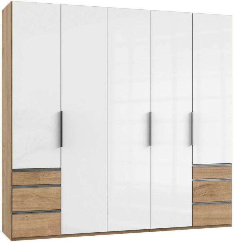 Drehtürenschrank Level 36d Weiß/Eiche B:250 cm