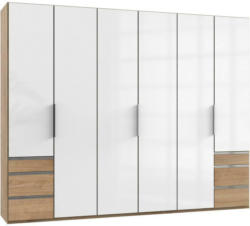 Drehtürenschrank Level 36d Weiß/Eiche B:300 cm