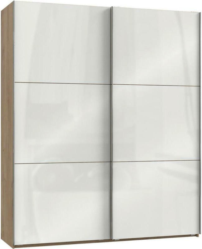 Schwebetürenschrank Level 36d Weiß/Eiche B:200 cm