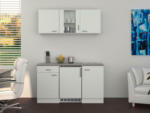 Möbelix Miniküche mit Kühlschrank + Kochfeld 150 cm Weiß Dekor