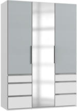 Möbelix Drehtürenschrank mit Laden B: 150 cm Level 36a Weiß/Hellgrau