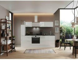 Küchenzeile mit Geräten B: 250 cm Weiß