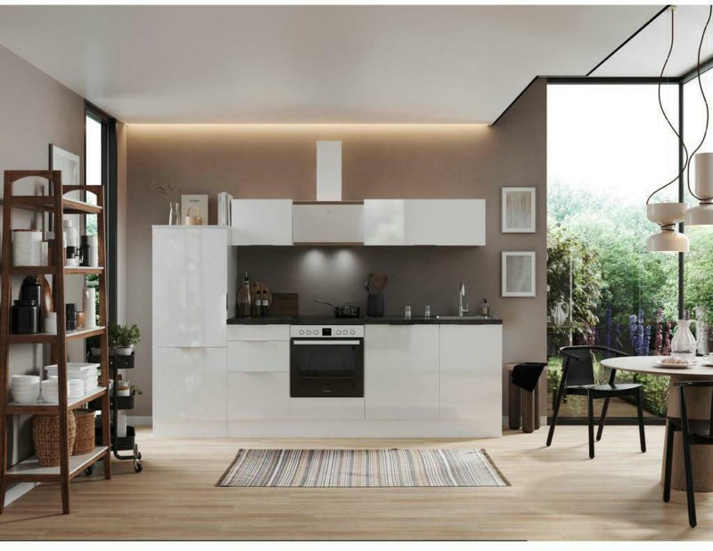 Küchenzeile mit Geräten B: 280 cm Weiß