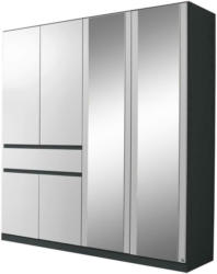 Kleiderschrank Mit Spiegel + Lade 181cm Tübingen, Grau/Weiß