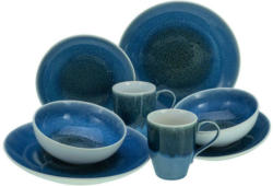 Kombiservice Caldera Keramik, 2 Personen Geschirr Set, Blau
