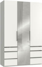 Möbelix Drehtürenschrank Level A Weiß/Grau B: 150 cm