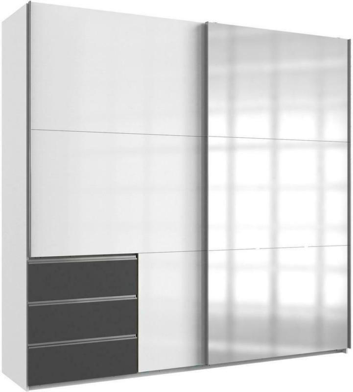 Schwebetürenschrank Level 36d Graphit/Weiß B:250cm