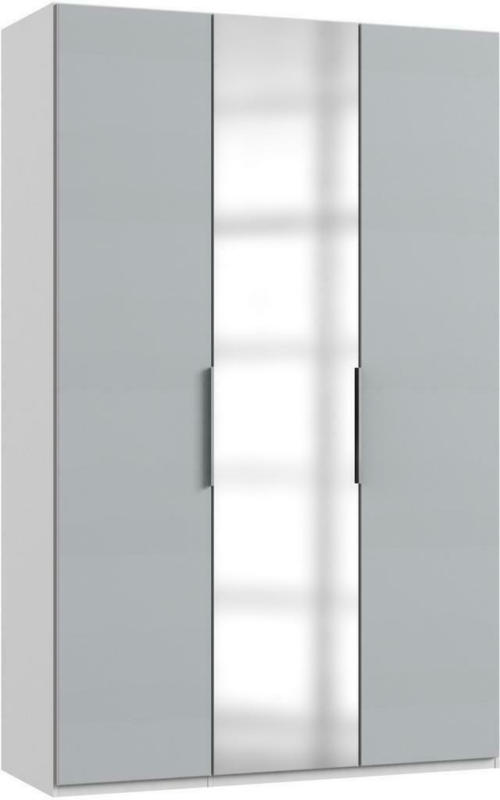Drehtürenschrank B: 150 cm Level Weiß/Hellgrau