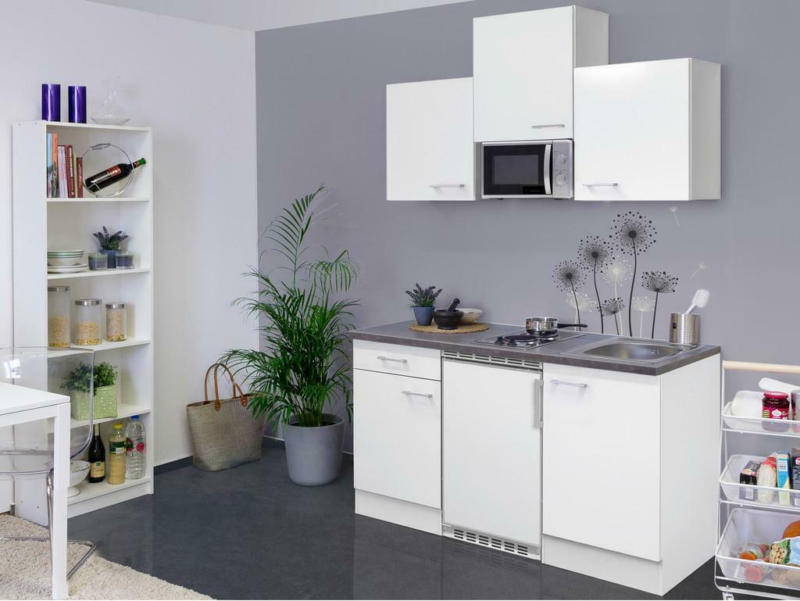 Küchenzeile Lucca mit Geräten 150 cm Weiß