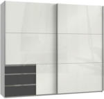 Möbelix Schwebetürenschrank mit Laden B: 250 cm Level Graphitf./Weiß