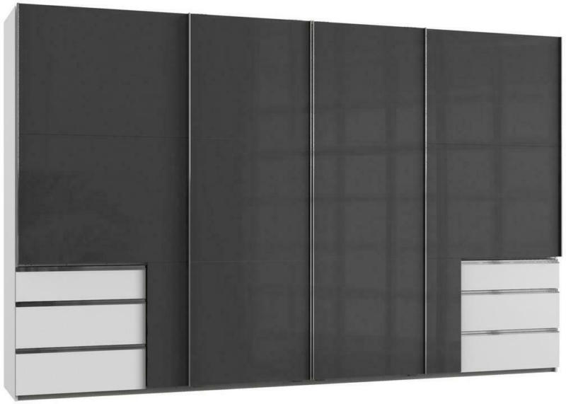 Schwebetürenschrank mit Laden B:300cm Level Grau/Weiß